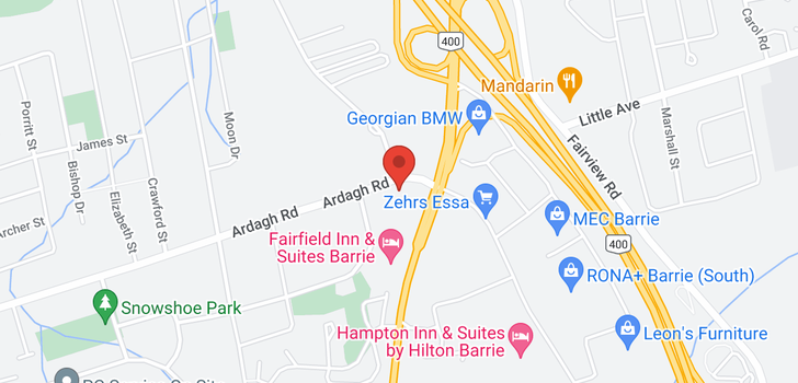 map of 43 -  199 Ardagh Road